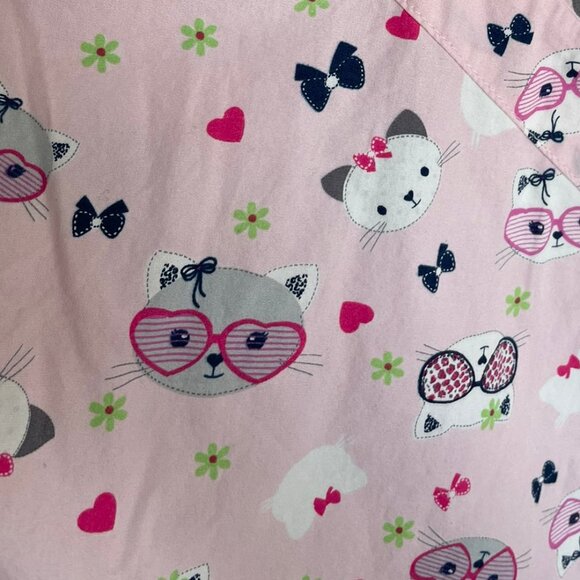 ZOE + CHLOE Bundle Two Tops Scrubs V Neck 100% Cotton Animals Cats Sea Horse , L - Picture 8 of 16